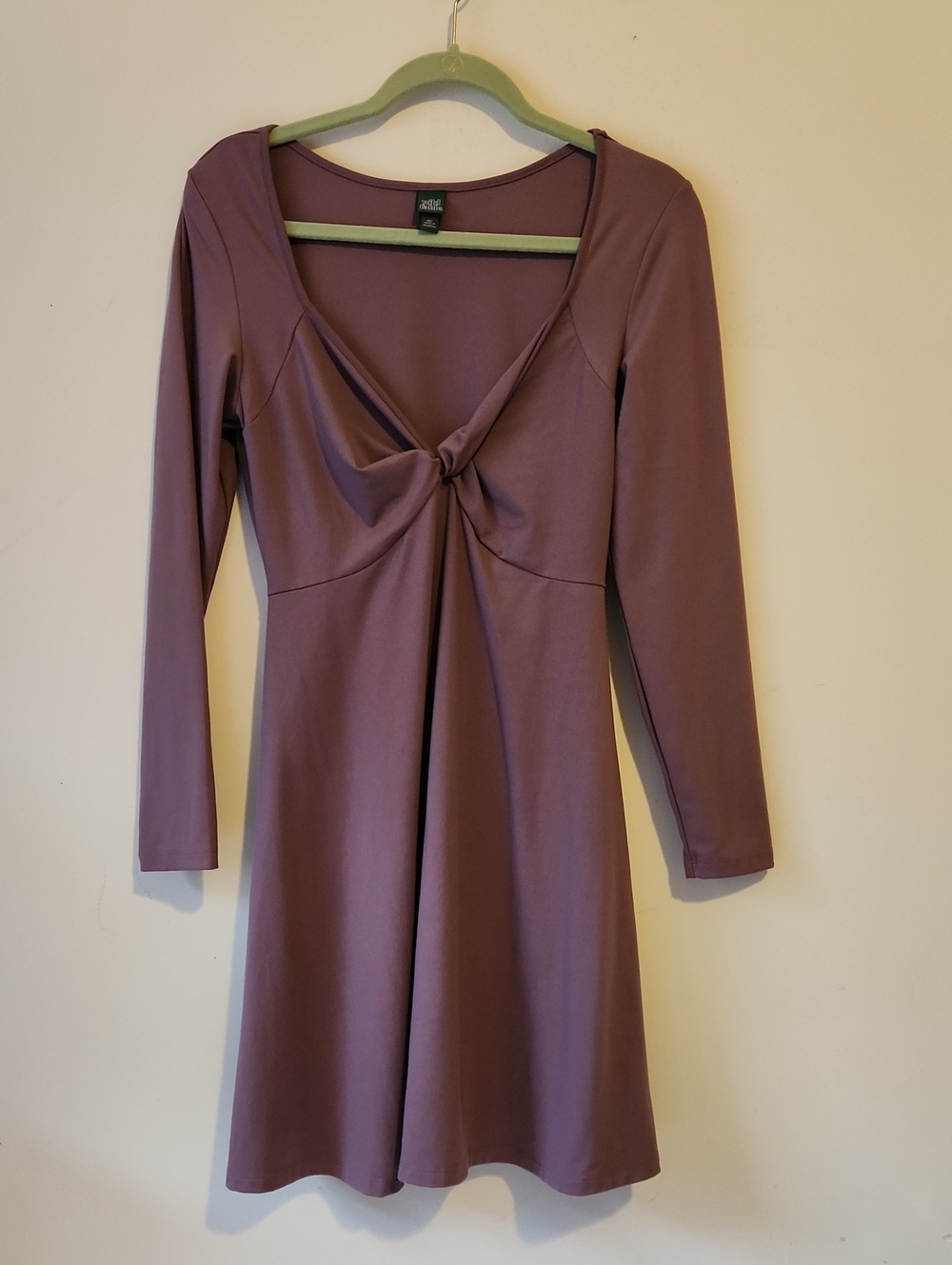 Long-Sleeve Knot-Front Women’s Dress in Brown Xxl